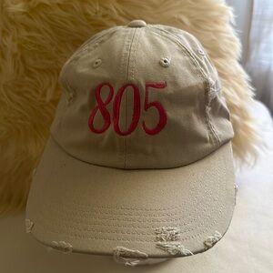 805 distressed khaki hat with adjustable strap